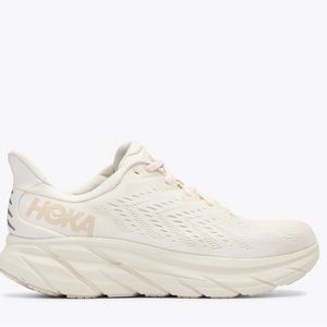 Hoka Women’s Clifton 8. Color: Eggnog/shifting sand. Women’s size 6.